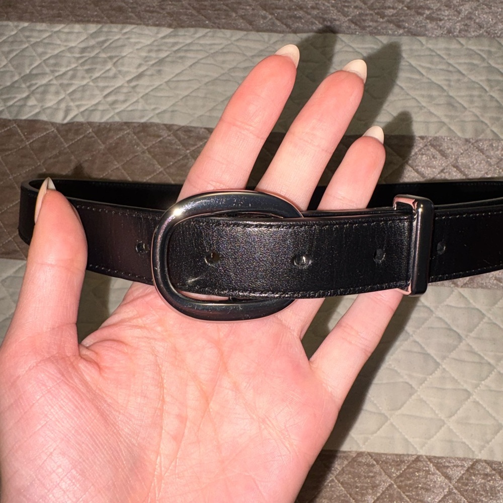 Aritzia Sleek Black Leather Belt